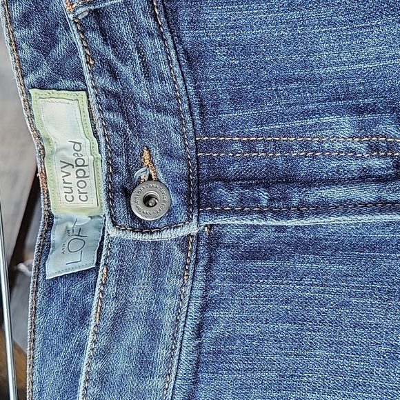 Ann Taylor Curvy Cropped Blue Denim Jeans Womens Size 10 - Picture 4 of 10
